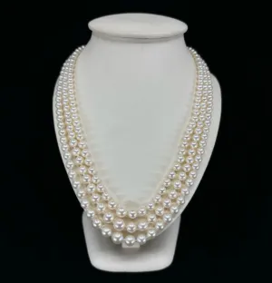 1930s Three-Strand Akoya Pearl Necklace