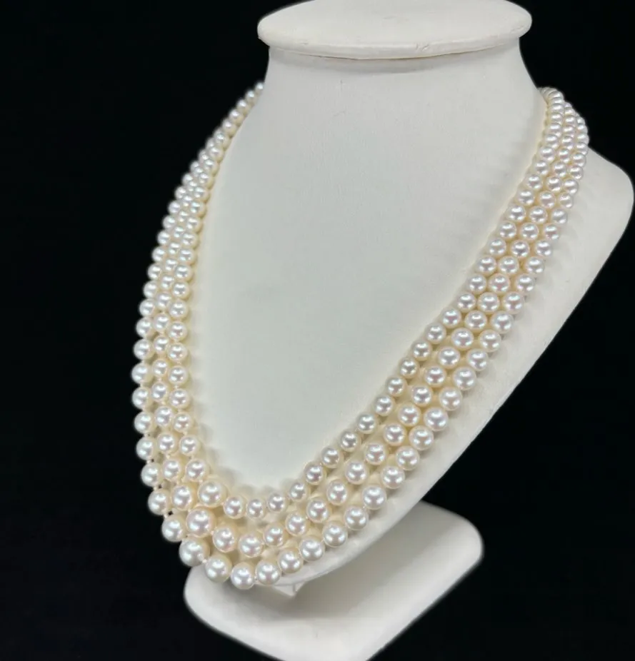 1930s Three-Strand Akoya Pearl Necklace
