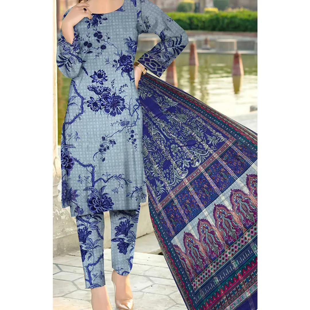 3PC- Unstitched Digital Printed Lawn Suit PS4613