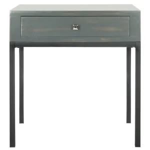 Adena End Table with Storage Drawer - Steel Teal