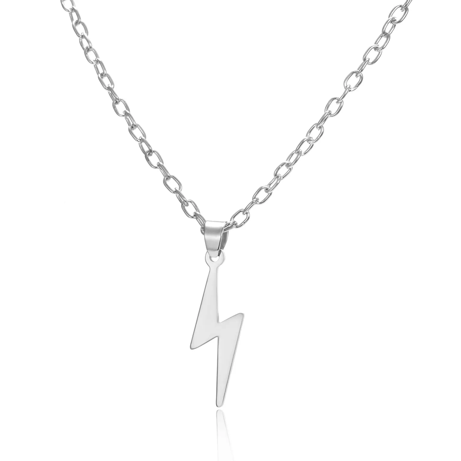 Antonios Light Silver Stainless Steel Necklace Men