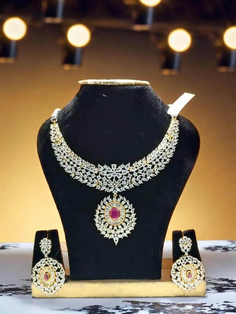 Beautiful Bridal Wear Short Necklace with jhumki