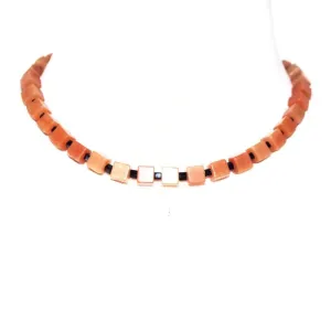 Brown and Black Square  Unisex Necklace