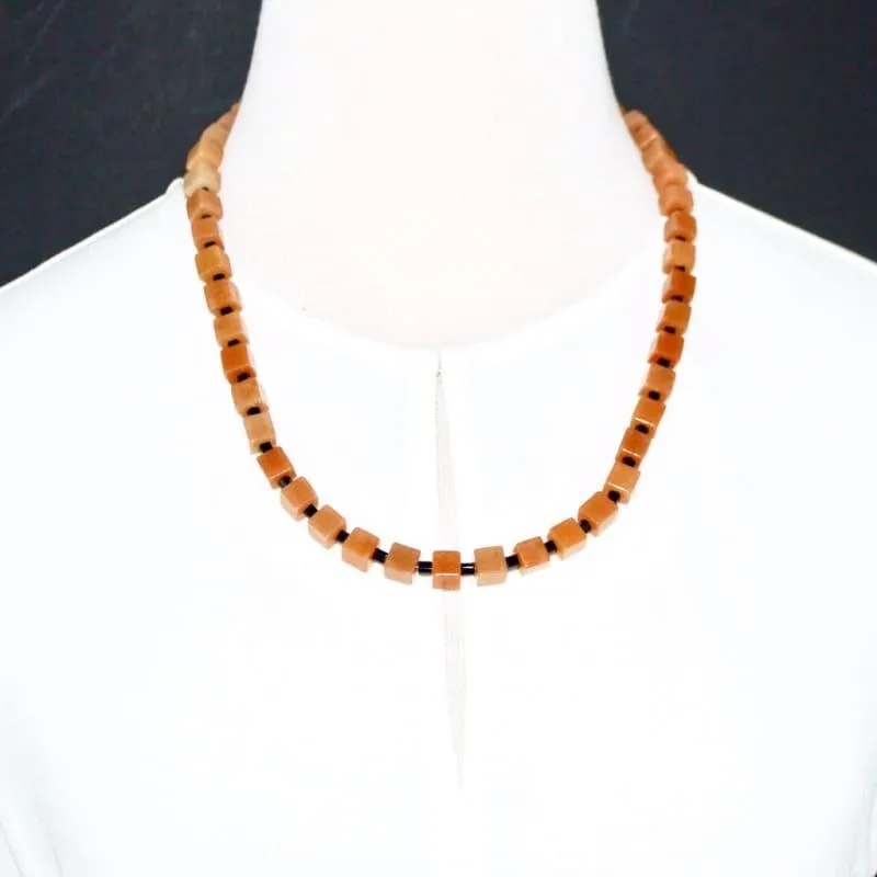 Brown and Black Square  Unisex Necklace