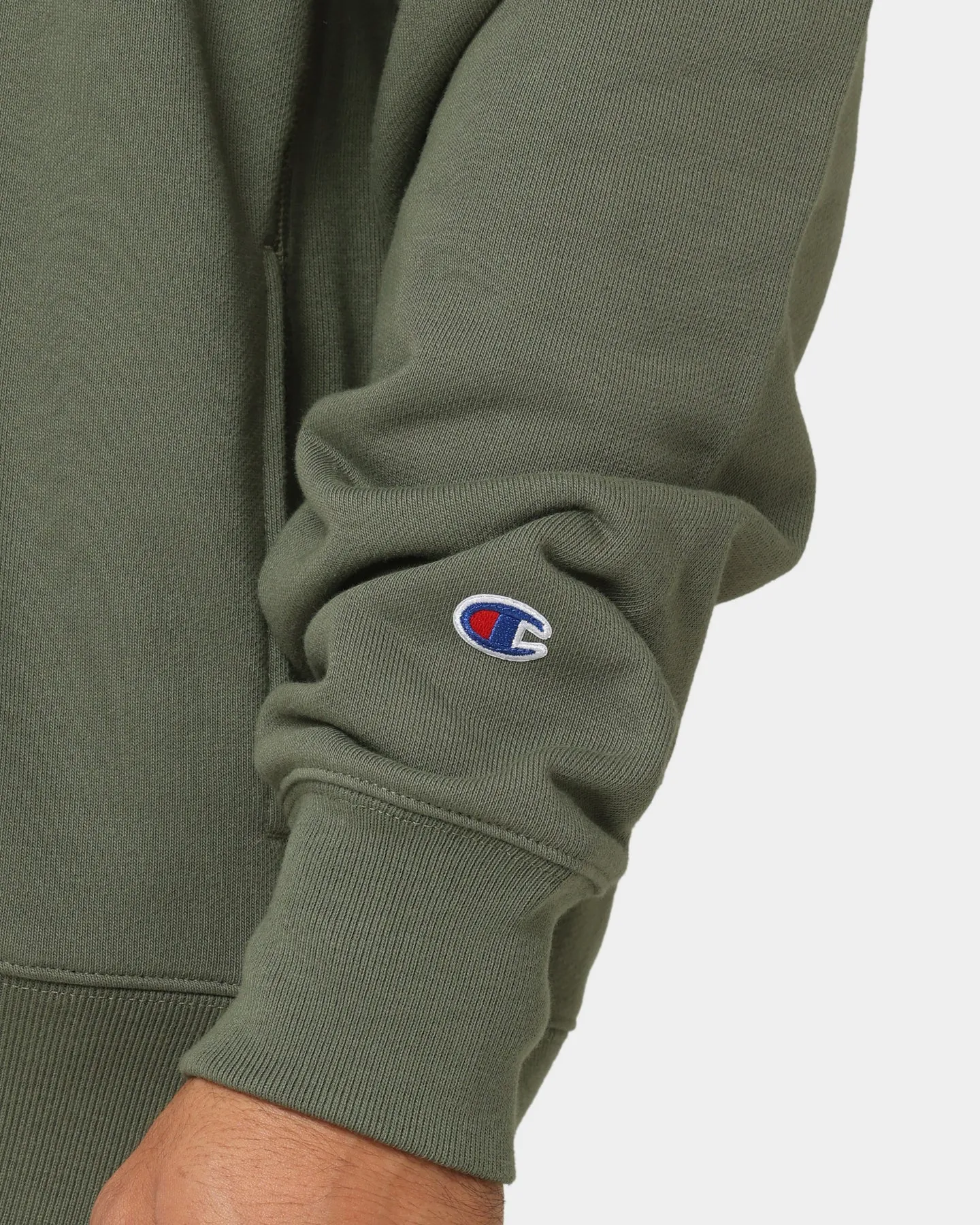Champion Reverse Weave Terry Quarter Zip Sweater Cargo Olive