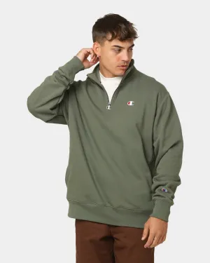 Champion Reverse Weave Terry Quarter Zip Sweater Cargo Olive