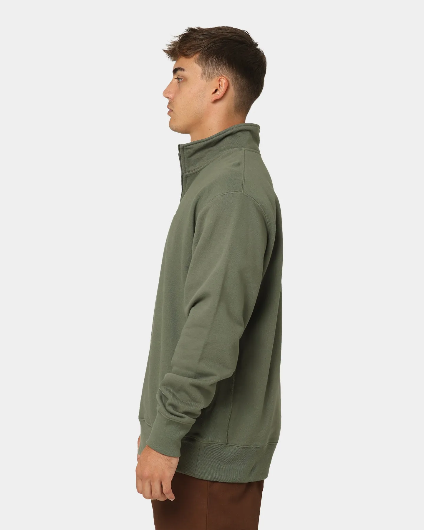 Champion Reverse Weave Terry Quarter Zip Sweater Cargo Olive