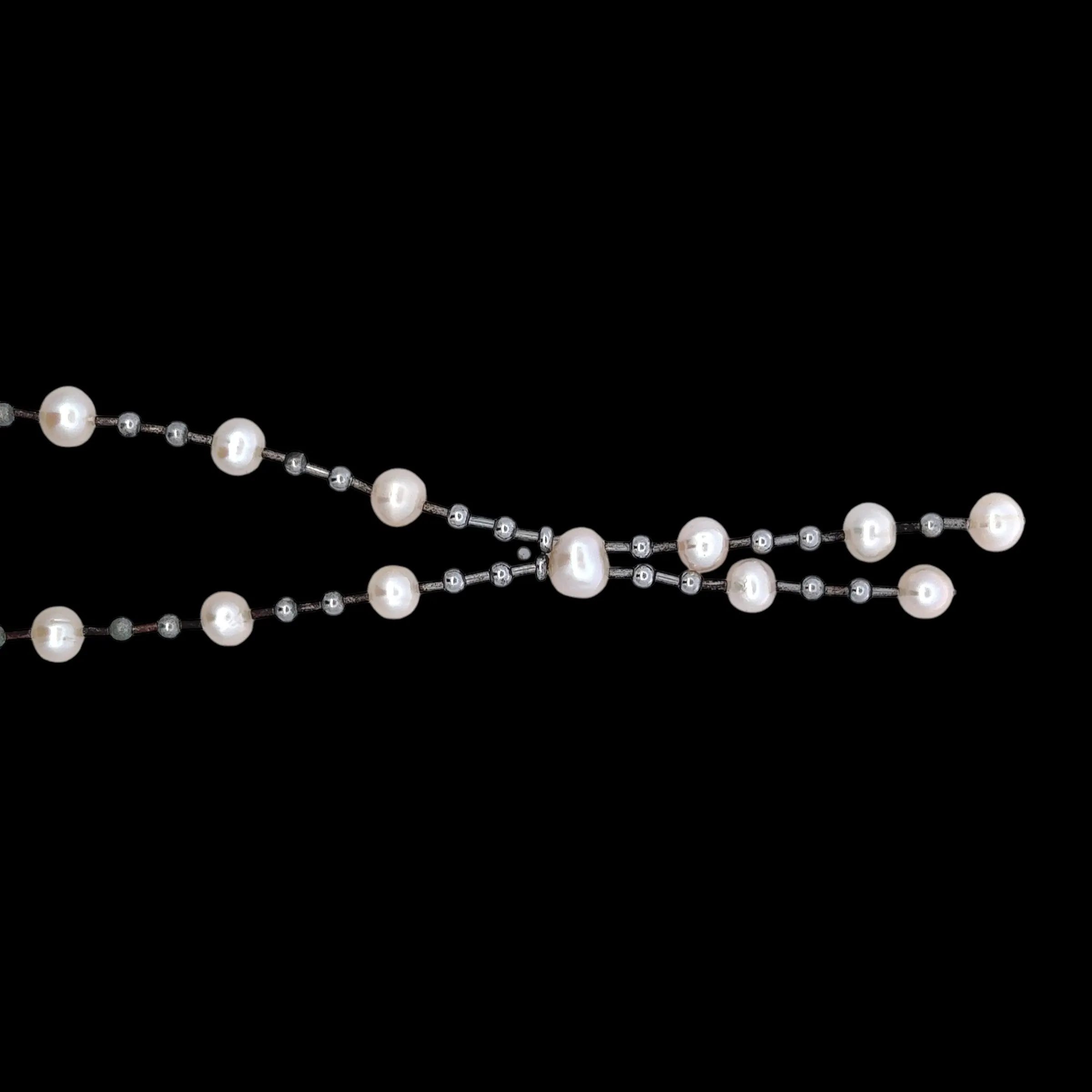 Classic Plain Pearl Lariat Station Necklace - sold on SPK