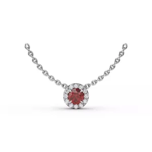 Classic Ruby and Diamond Pendant Necklace