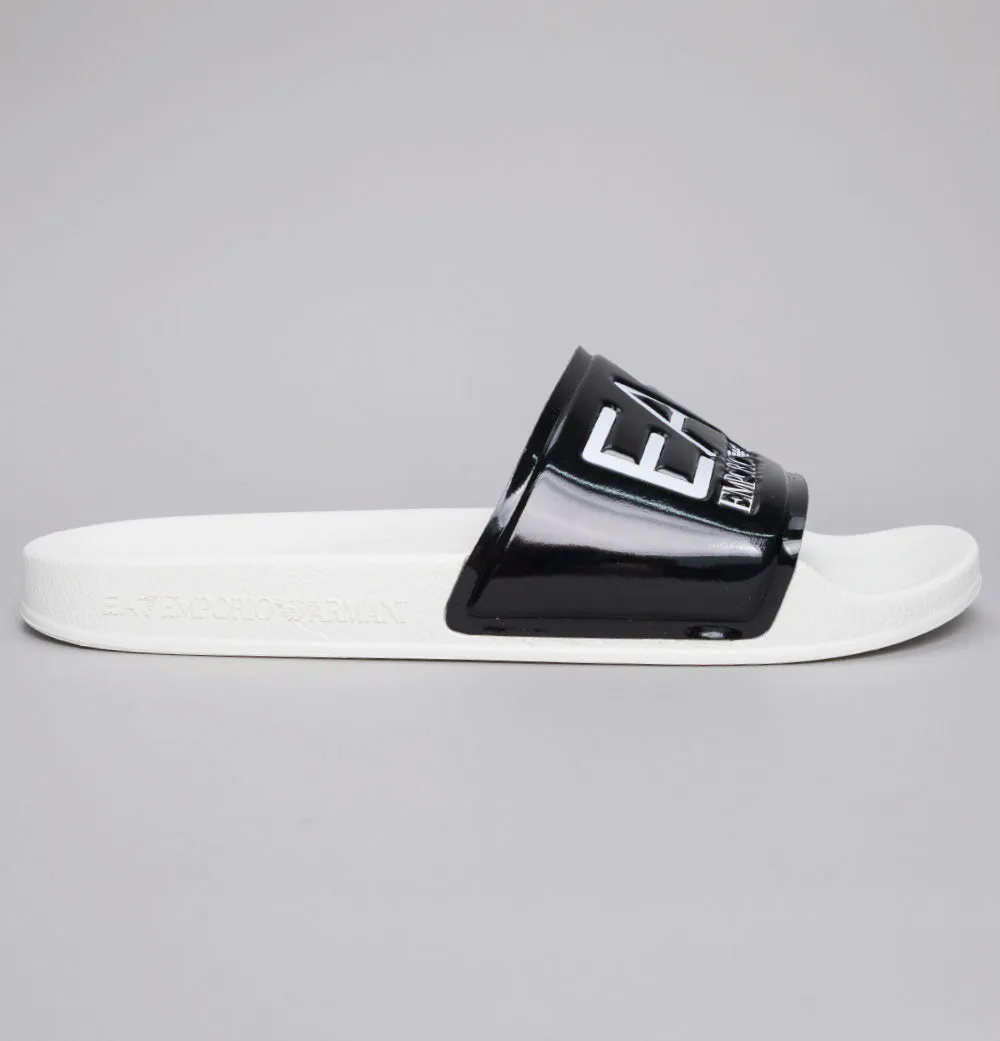 EA7 Sea World Logo Slides Shiny Black/White