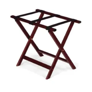 Forbes Industries 934-PN 24" Hardwood Luggage Rack, Pecan Finish, With Brown Poly Straps