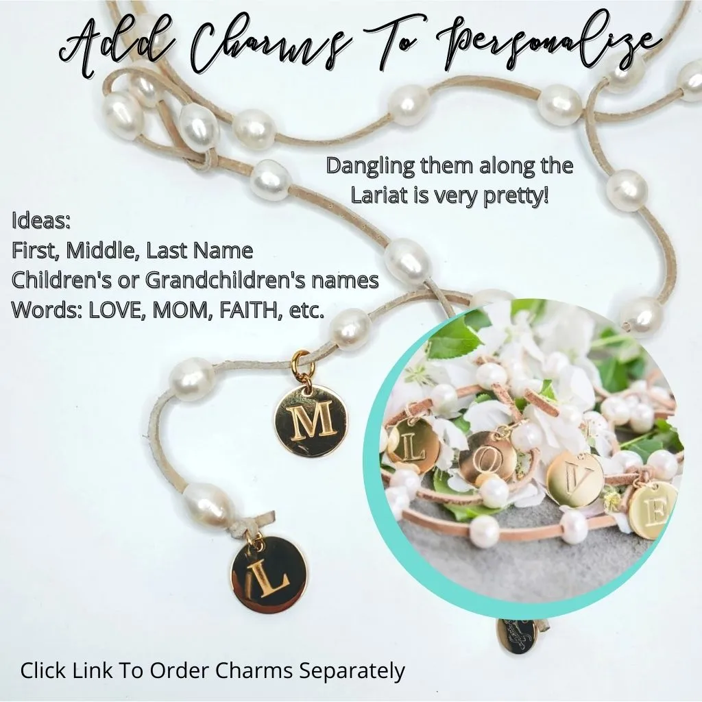Freshwater Pearl Lariat Necklace in 12 Colors