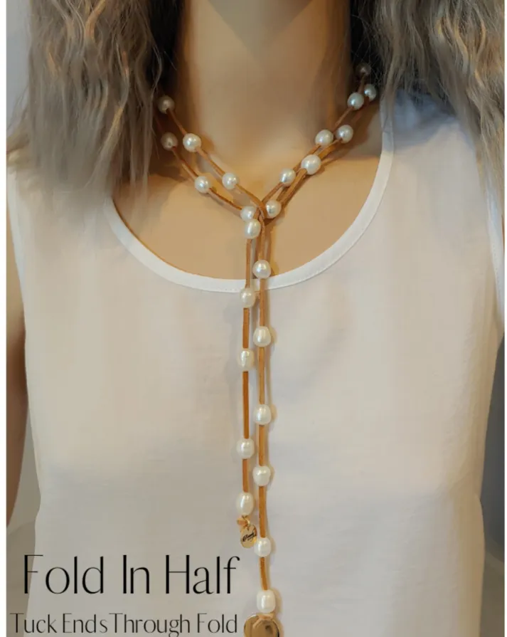 Freshwater Pearl Lariat Necklace in 12 Colors