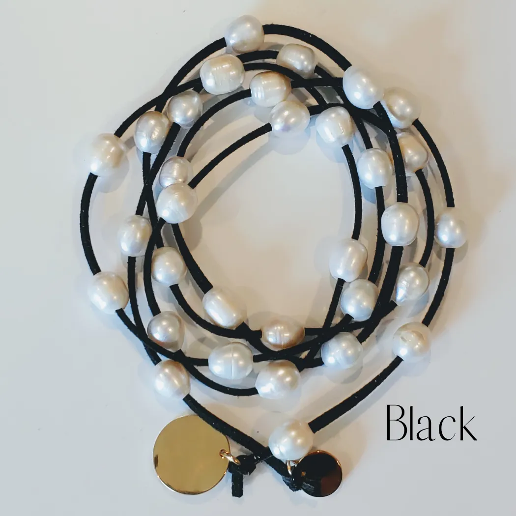 Freshwater Pearl Lariat Necklace in 12 Colors