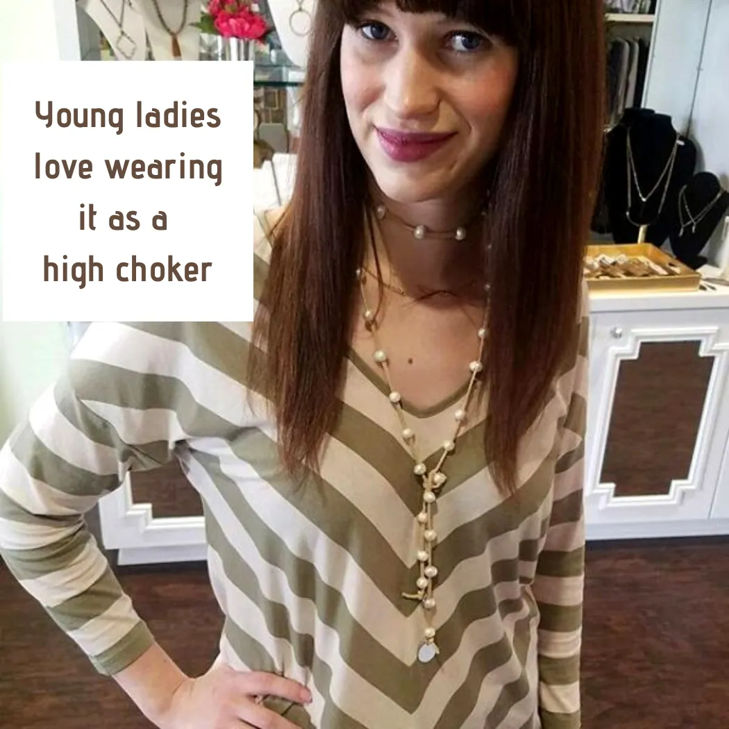 Freshwater Pearl Lariat Necklace in 12 Colors