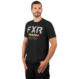 FXR  Black Grey Podium Premium Tee T-Shirt Short Sleeve Crew Neck Cotton Graphic