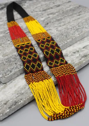 Hand Crochet Yellow and Black Women's Necklace
