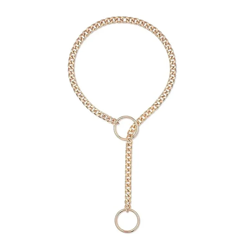 Heart O-Ring Slip Chain Women's Necklace Punk Rock Stainless Steel Cuban Long Necklace Jewelry Adjustable Lariat Y-Necklace Key