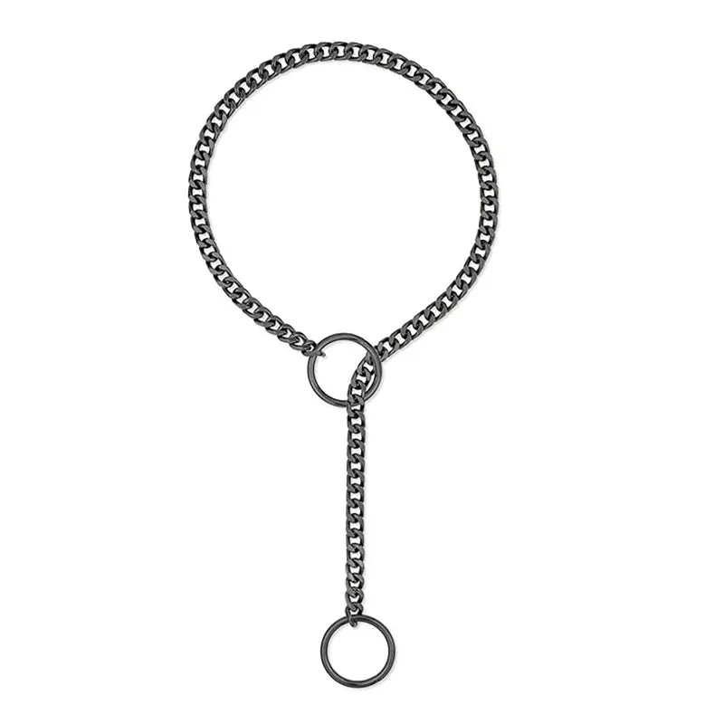 Heart O-Ring Slip Chain Women's Necklace Punk Rock Stainless Steel Cuban Long Necklace Jewelry Adjustable Lariat Y-Necklace Key
