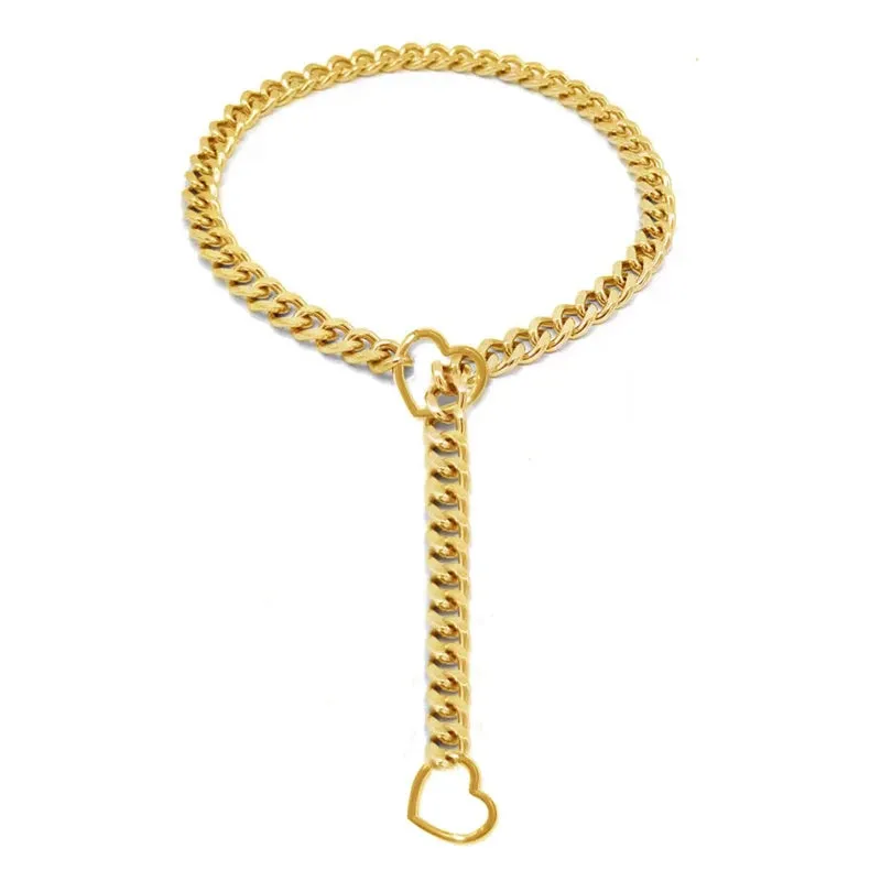 Heart O-Ring Slip Chain Women's Necklace Punk Rock Stainless Steel Cuban Long Necklace Jewelry Adjustable Lariat Y-Necklace Key