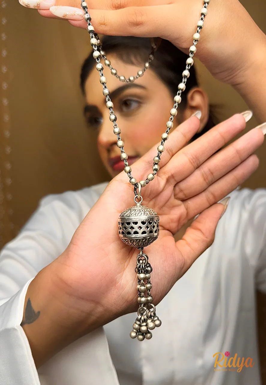 Jaali Bead Ghungru Drops Contemporary Ball Chain Necklace