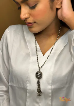 Jaali Bead Ghungru Drops Contemporary Ball Chain Necklace