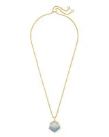 Kendra Scott Vanessa Gold Long Pendant Necklace In Steel Gray Ombre