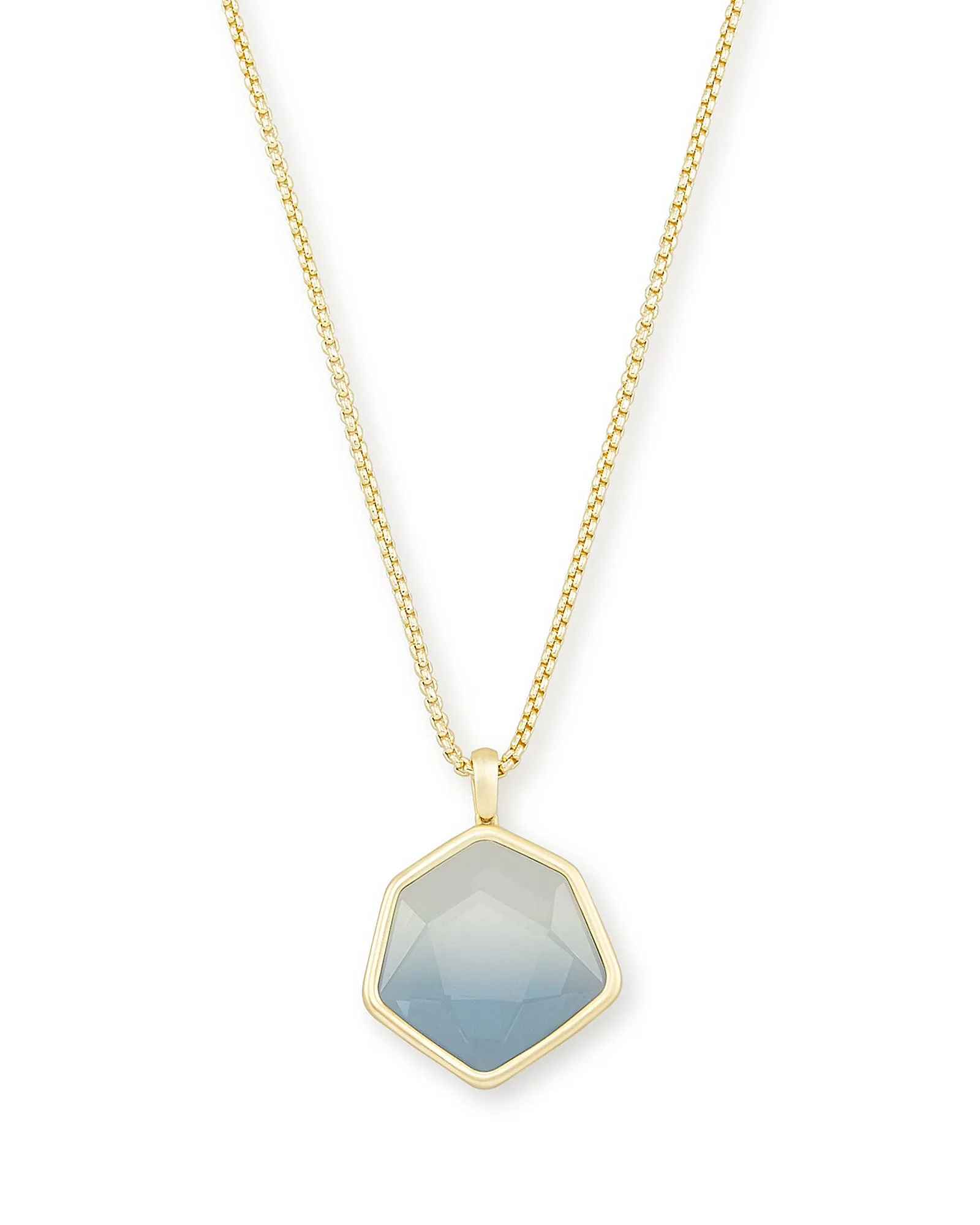 Kendra Scott Vanessa Gold Long Pendant Necklace In Steel Gray Ombre