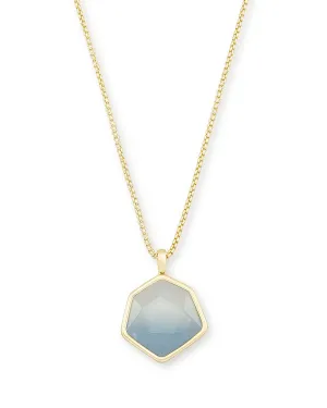 Kendra Scott Vanessa Gold Long Pendant Necklace In Steel Gray Ombre
