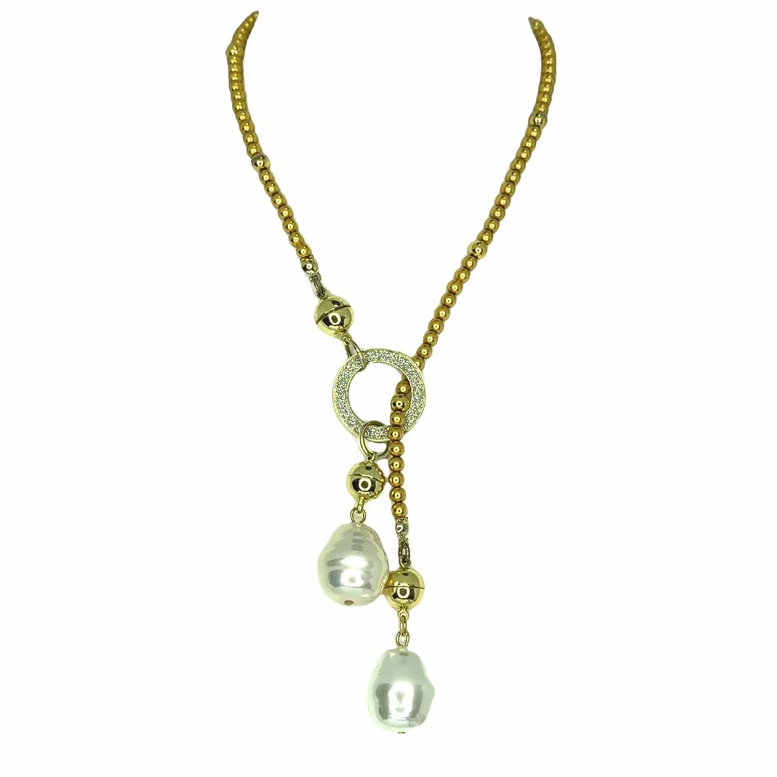 LARIAT ENDS - Large BAROQUE SHELL PEARL