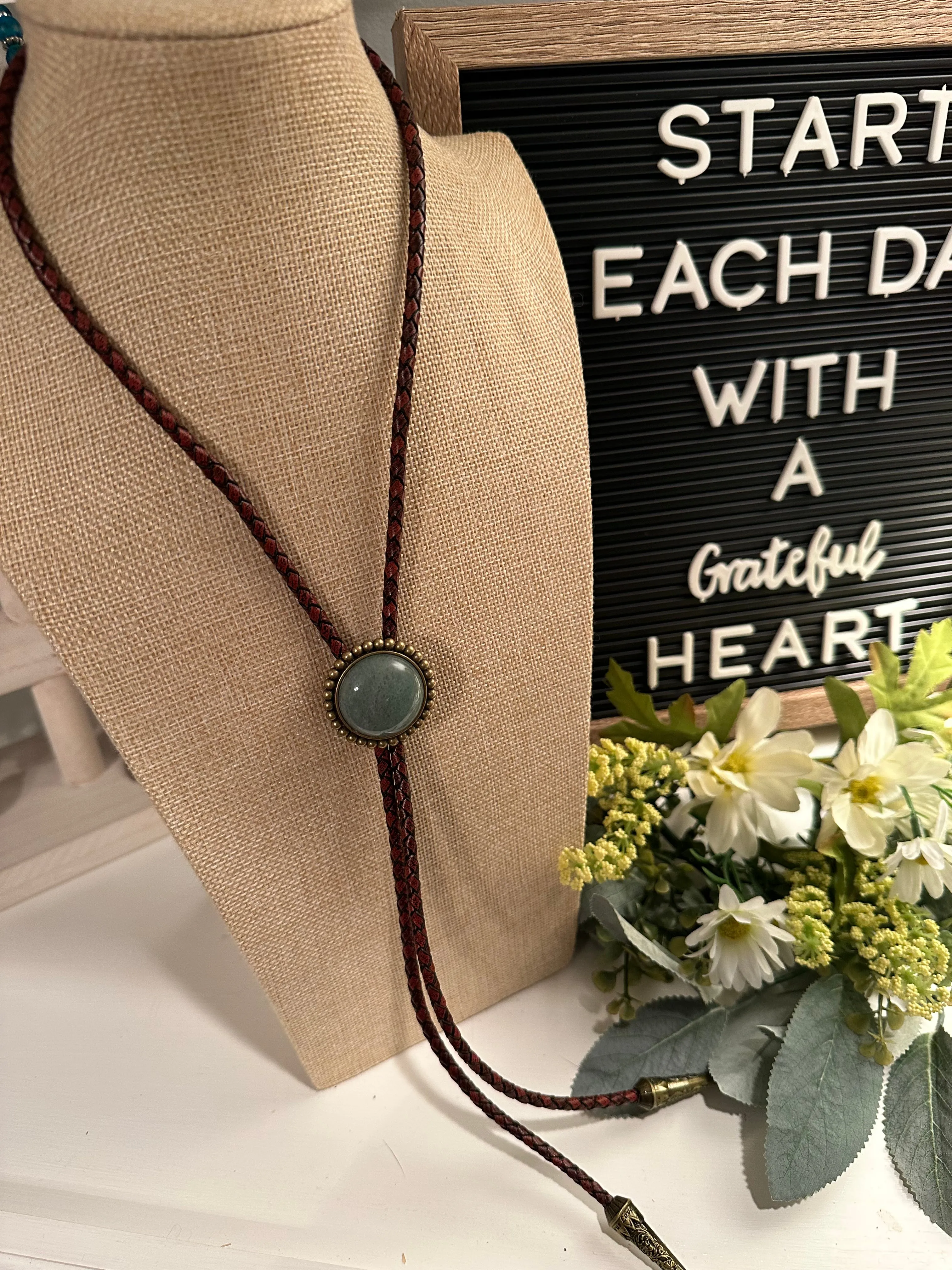 LEATHER BOLO TIE (Item #BL01)