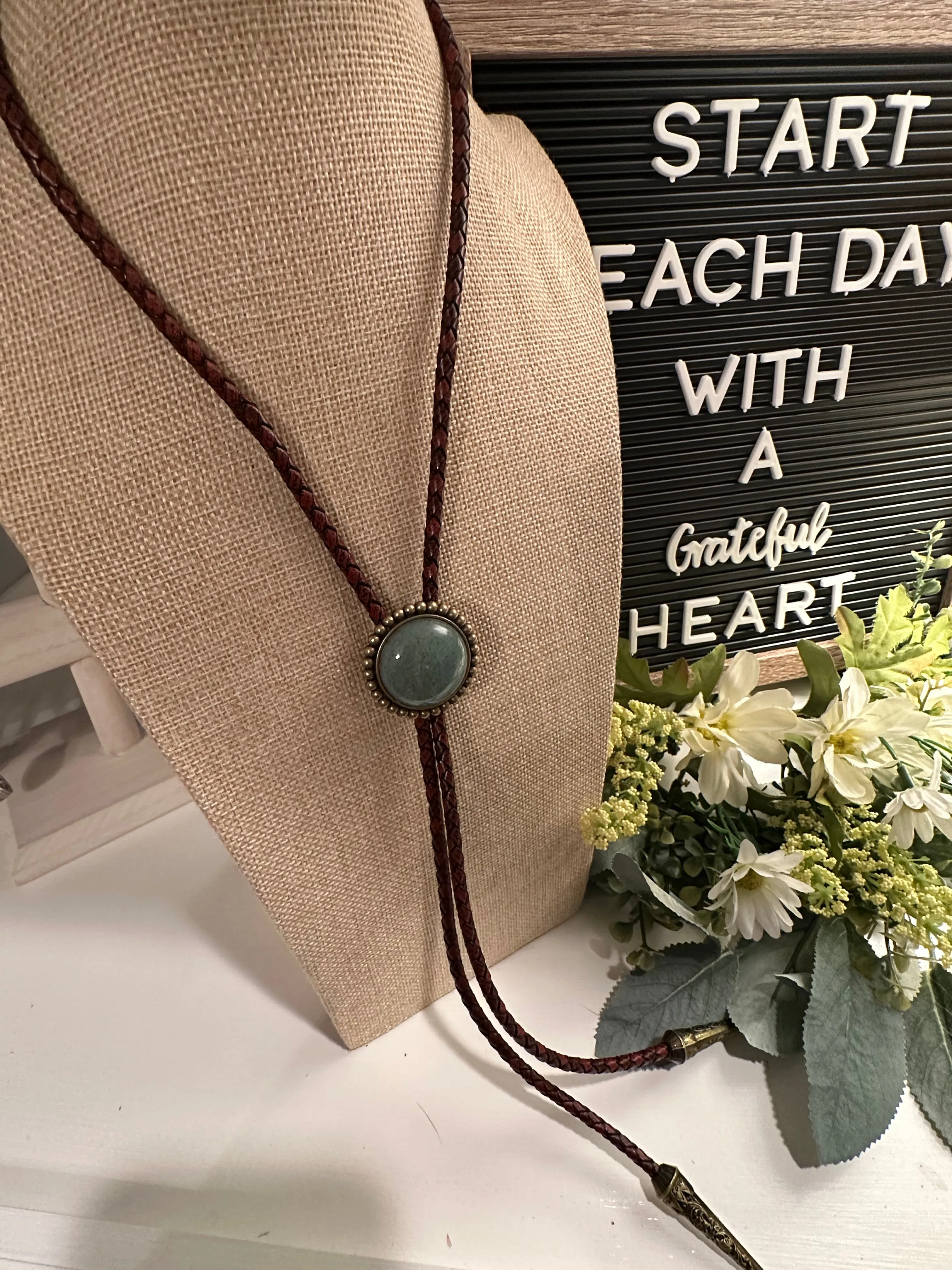 LEATHER BOLO TIE (Item #BL01)