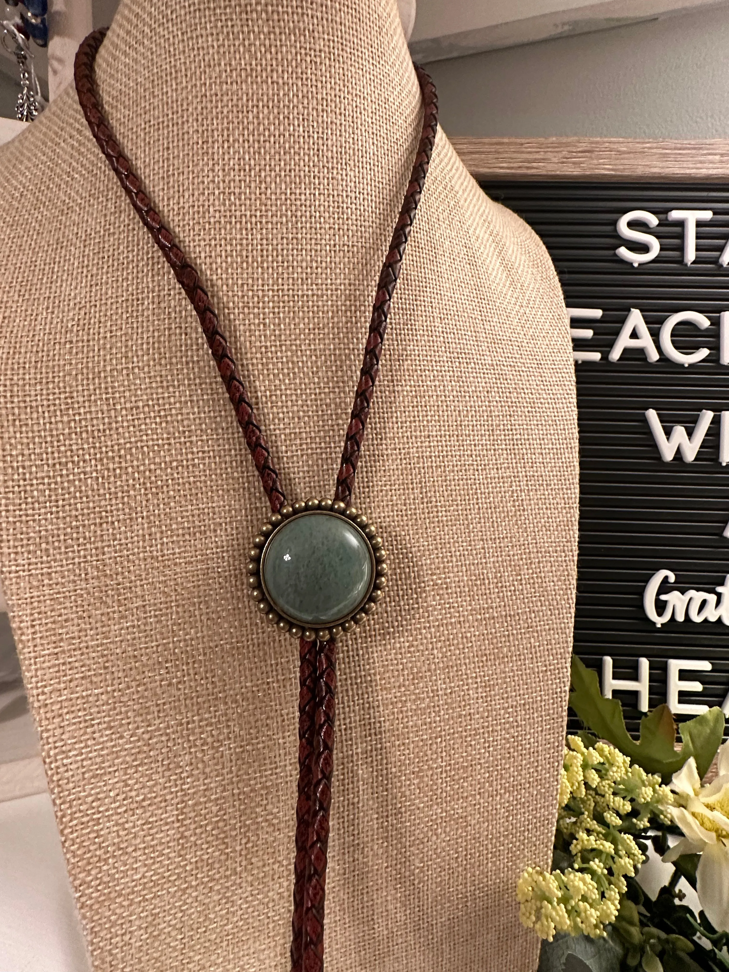 LEATHER BOLO TIE (Item #BL01)