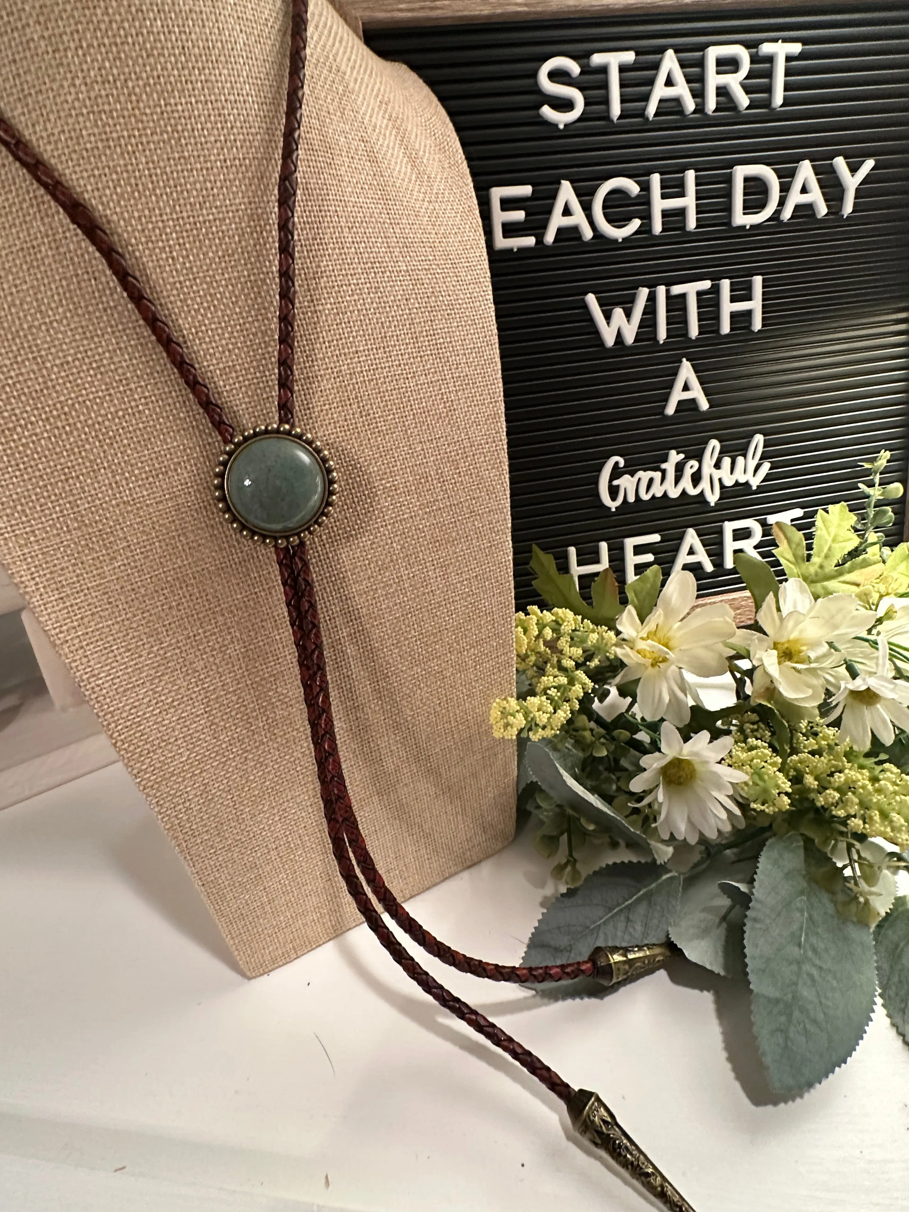 LEATHER BOLO TIE (Item #BL01)
