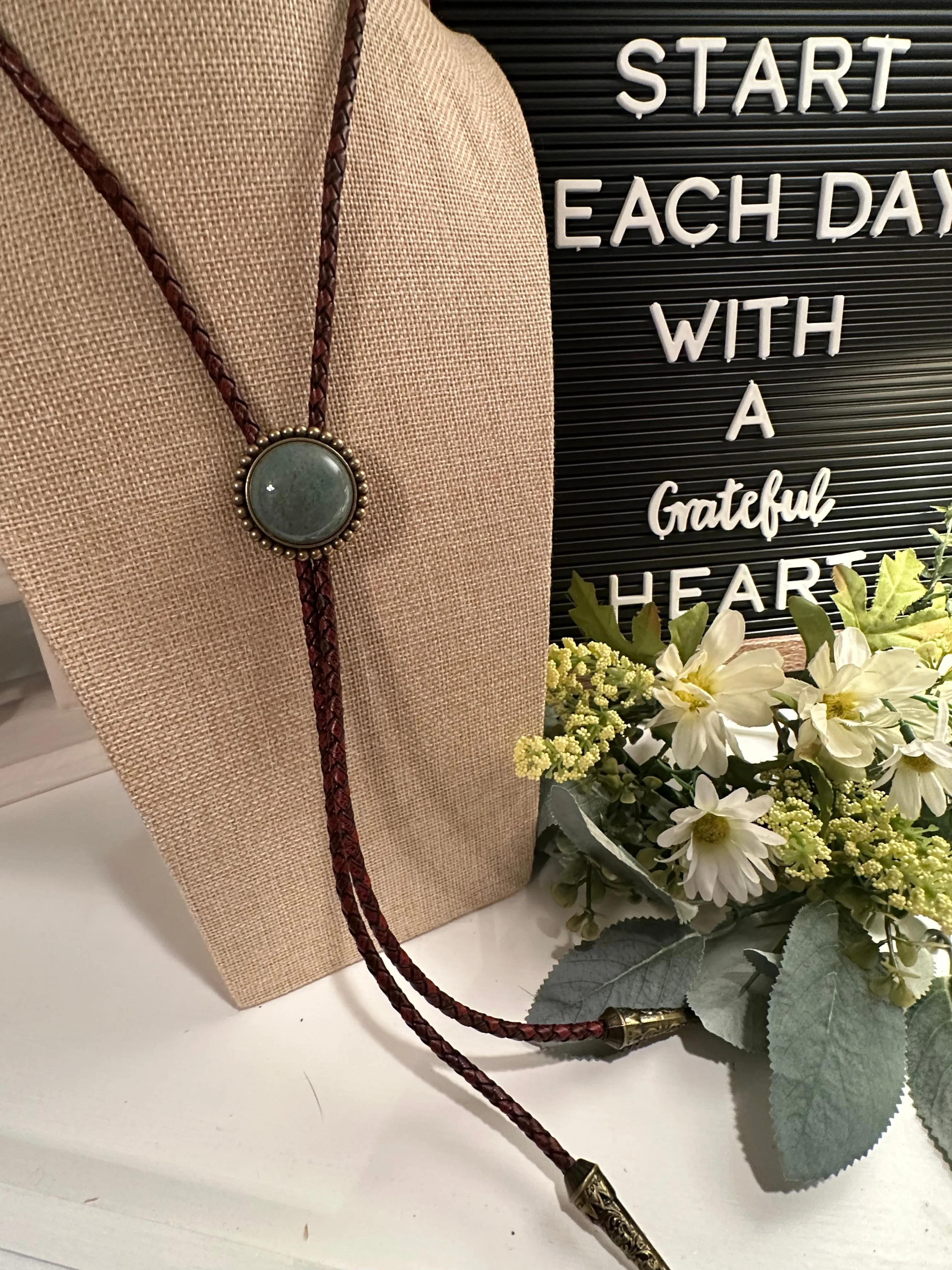 LEATHER BOLO TIE (Item #BL01)
