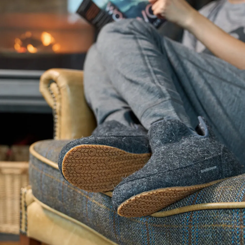 Merino Blend Slipper Boots (Smoke)