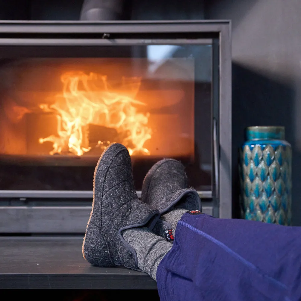 Merino Blend Slipper Boots (Smoke)