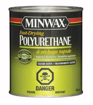 Minwax® Fast-Drying Polyurethane Finish, Satin, Clear, 946 mL