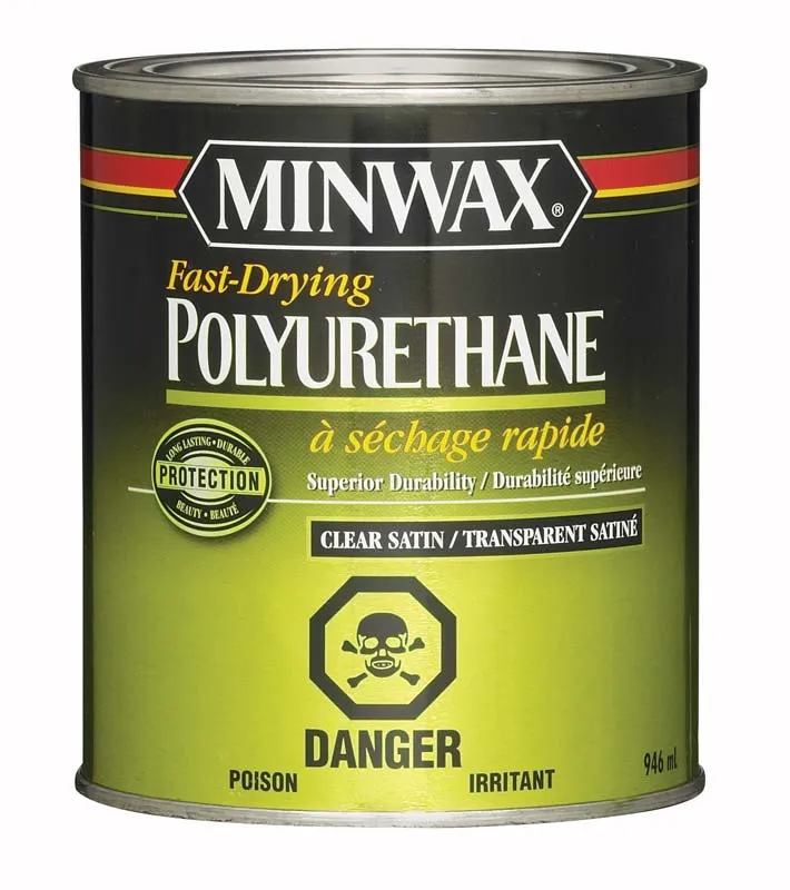 Minwax® Fast-Drying Polyurethane Finish, Satin, Clear, 946 mL