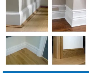 MOULDING Skirtings Base Mouldings Polyurethane 8 FT Length SKIRTING BOARDS, also known as kick boards and baseboards, are the mouldings that run along the bottom of walls