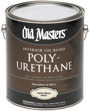 Old Masters 49501 Polyurethane, Semi-Gloss, Liquid, Clear, 1 gal, Can :GAL: QUANTITY: 2