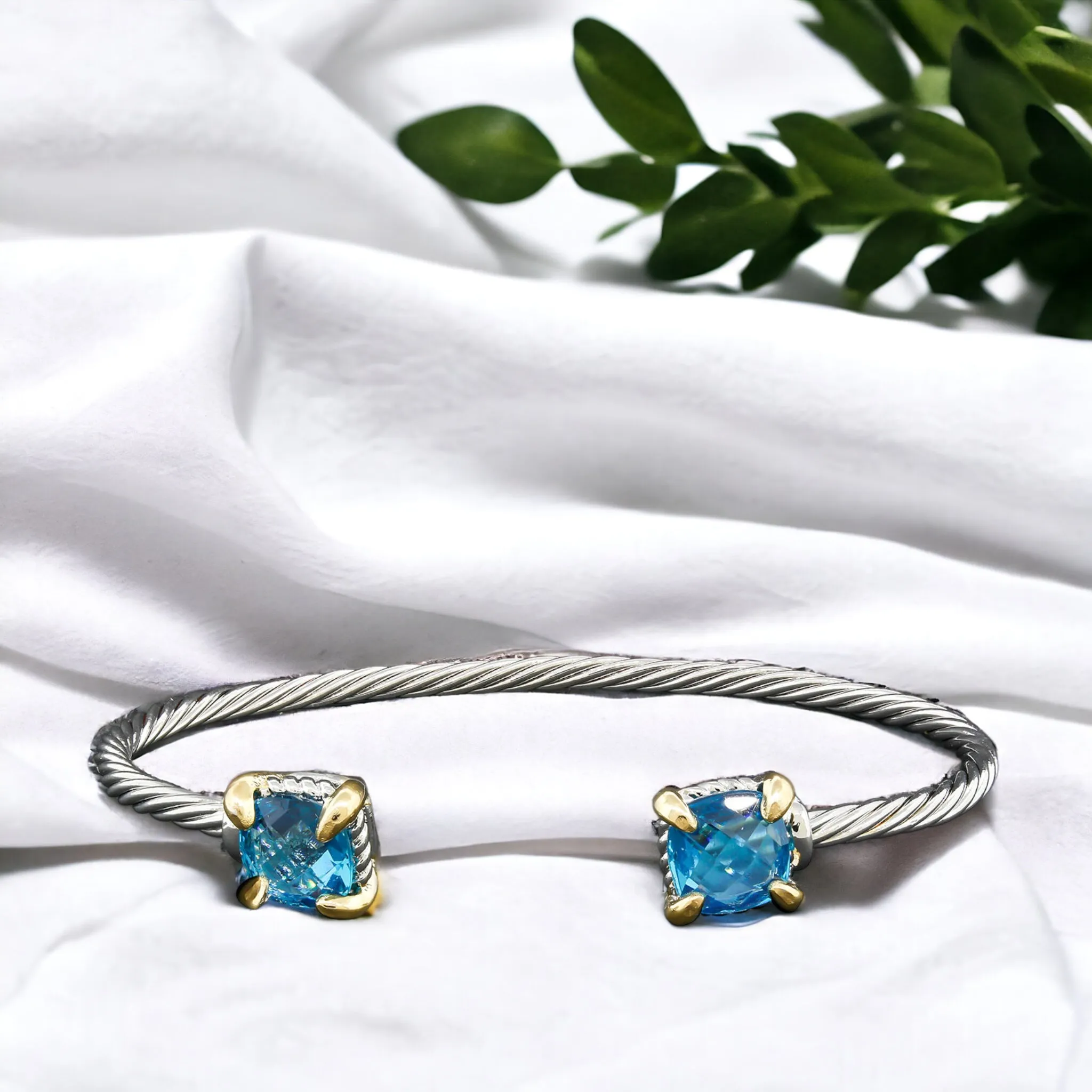 Open Double Metal Bangle Bracelet