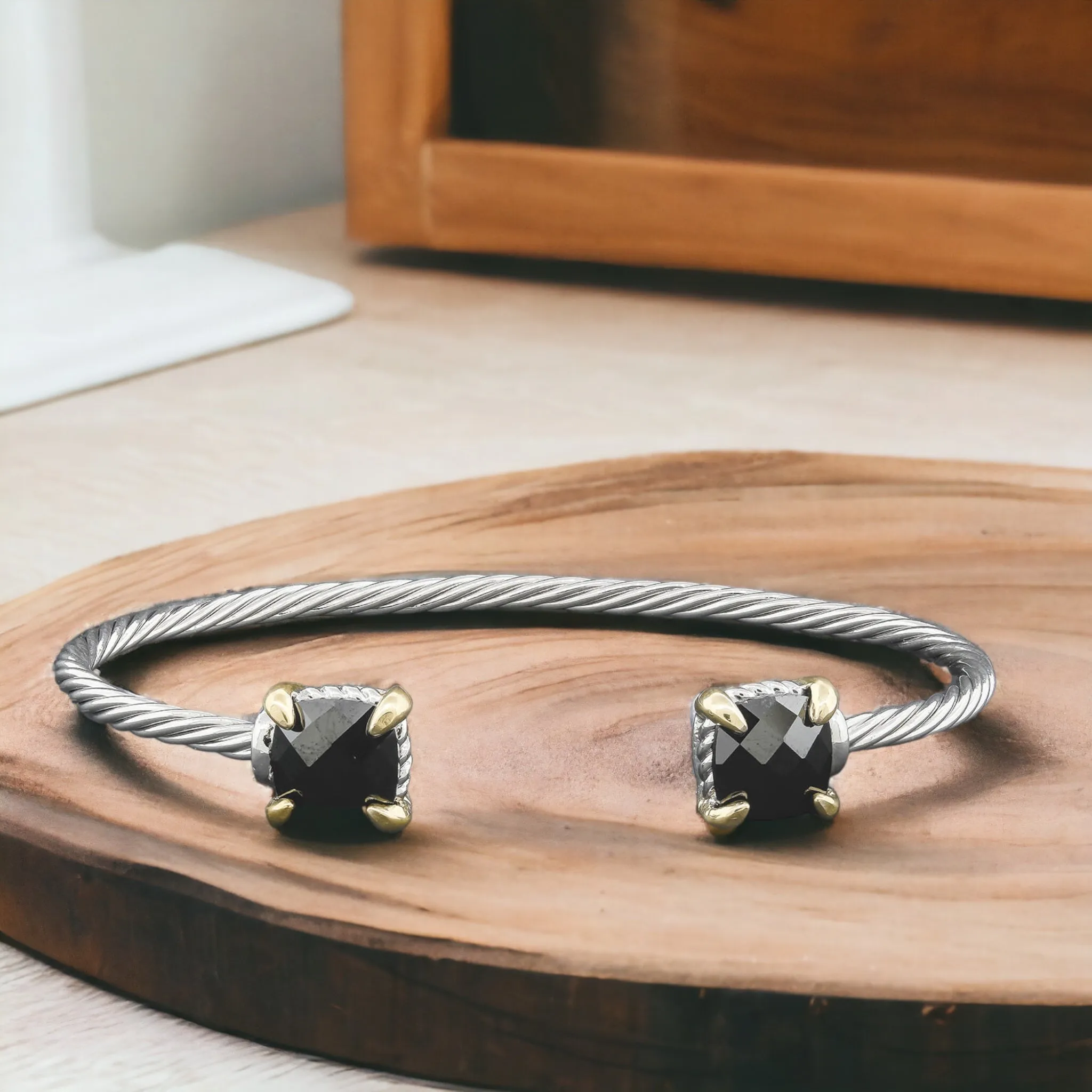 Open Double Metal Bangle Bracelet
