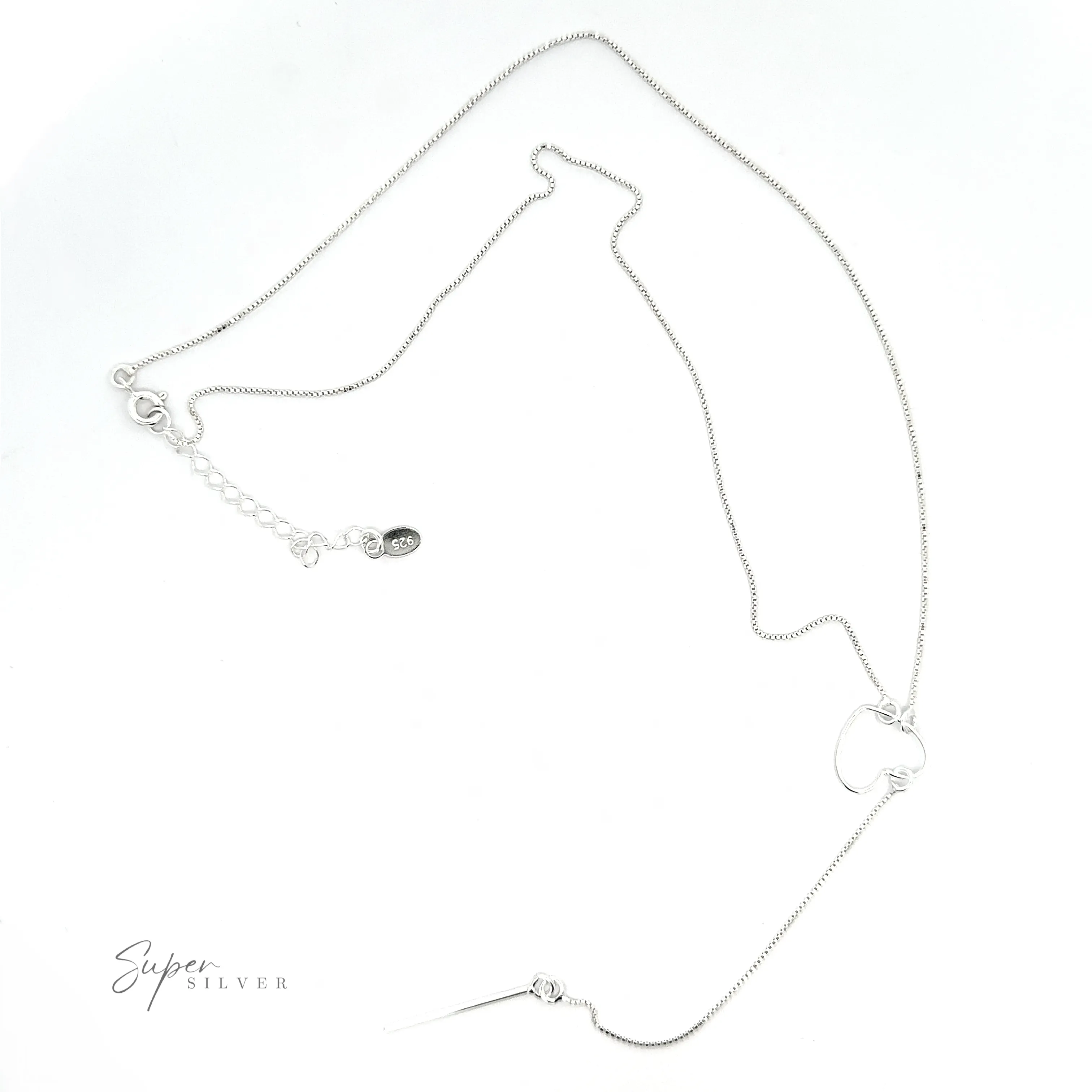 Open Heart Lariat Necklace