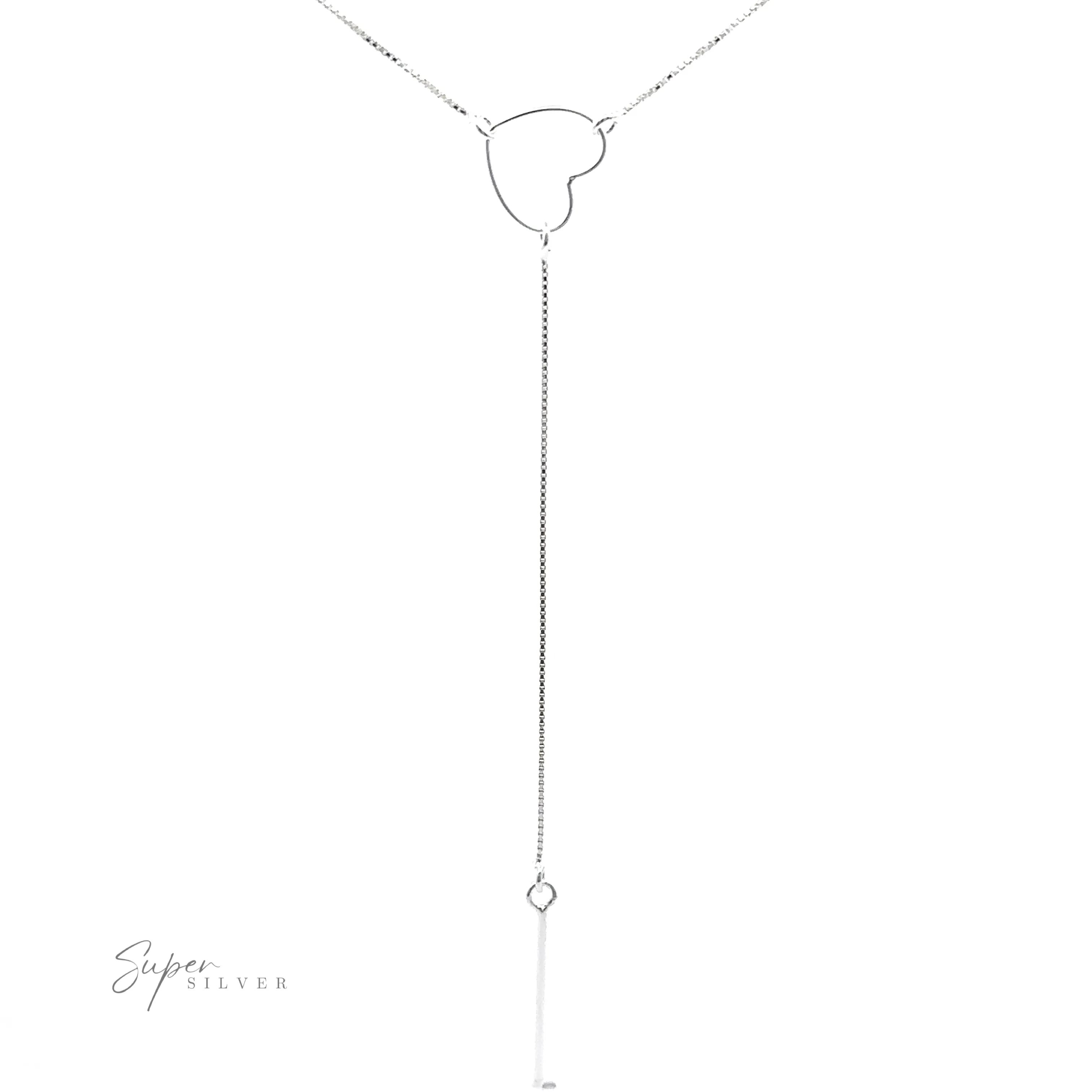 Open Heart Lariat Necklace