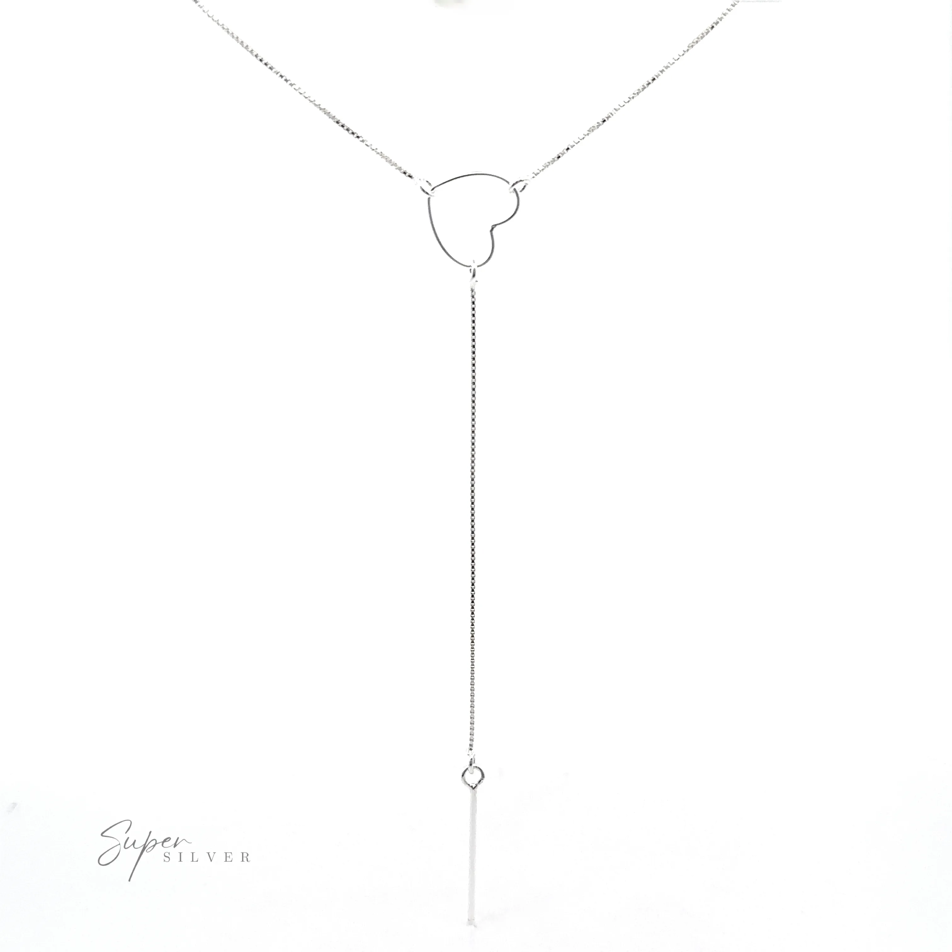 Open Heart Lariat Necklace