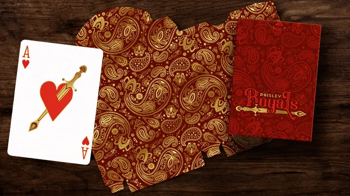 Paisley Royals Playing Cards - Red