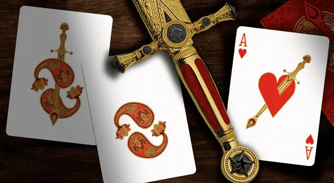 Paisley Royals Playing Cards - Red