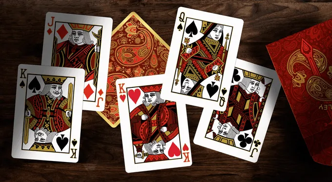 Paisley Royals Playing Cards - Red