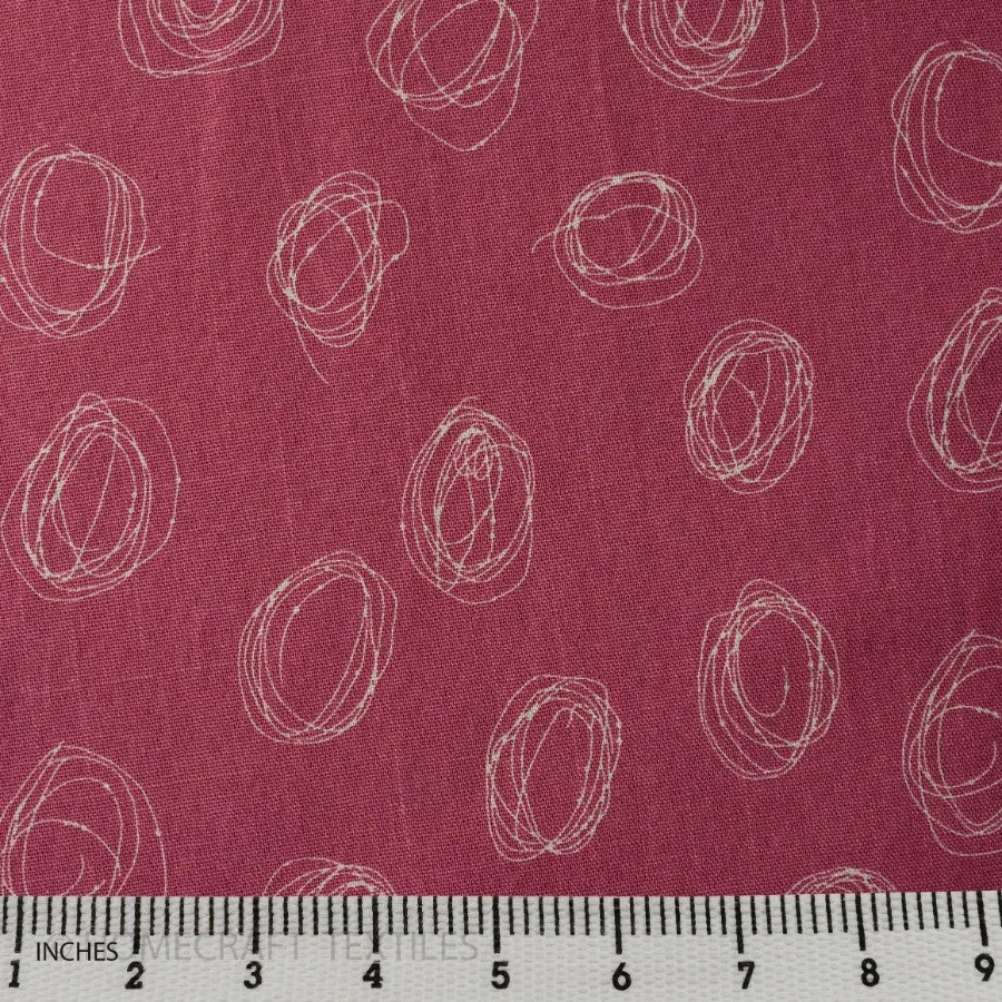 Pink Abstract Ovals Cotton Canvas Print